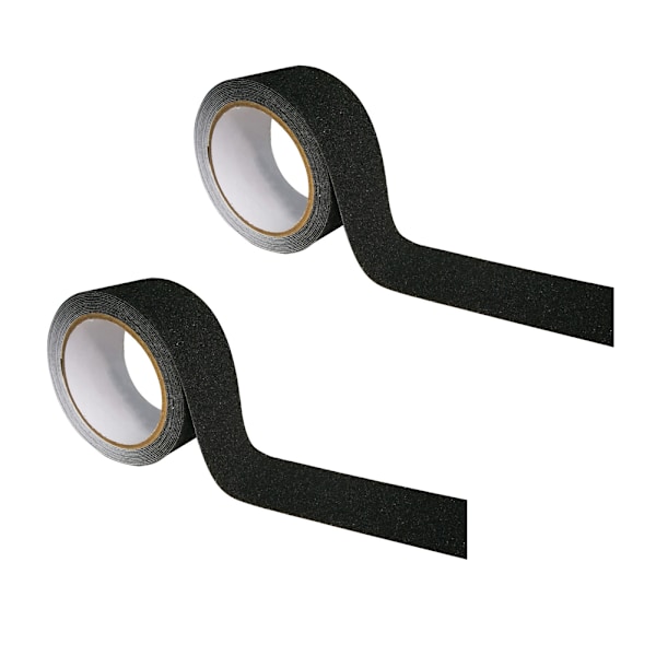 2 stk. 5m sort Anti-slip Tape Udendørs Anti-slip Stickers Høj Friktion