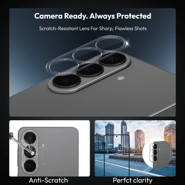 (SC) 2-Pack Samsung S26 Screen Protector & 2-Pack Lens Protector - Tempered Glass | [Automatic Installation] - Bubble-Free