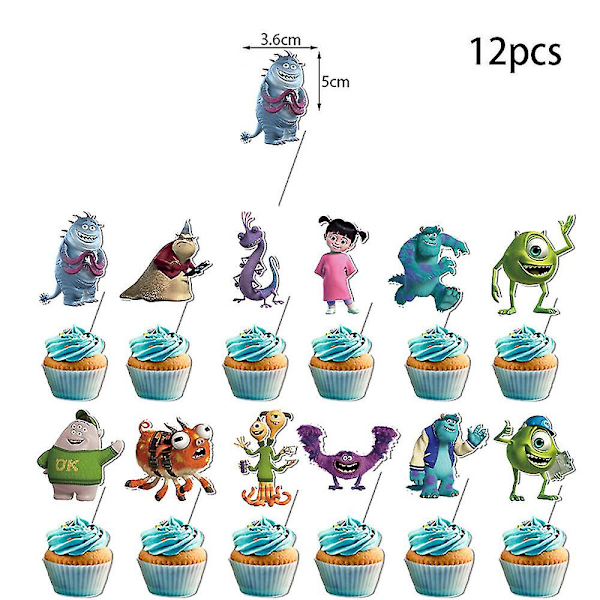 Monsters University Temafest Dekoration Balloner Banner Kage Topper Sæt