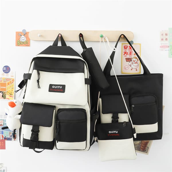(SC) Large Capacity School Backpack for Students Korean Style Female School Backpack Black
