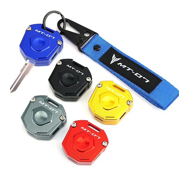 Moottoripyörän CNC-avaimen suojakotelo ja kirjontamerkki avaimenperä Yamahalle MT07 FZ07 MT-07 MT FZ 07 TRACER MT-07 2014-2023 2022 Red 1 set