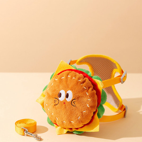 Mukava reppuvaljas talutushihnalla koiralle Söpö sarjakuva Lemmikin itsensä kantava reppu talutushihna ulkoiluun Aakkoset Hampurilainen M Suit Alphabet Hamburger