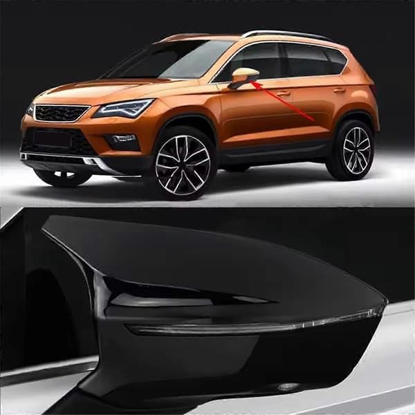 [SC]2 dele blanke sorte bakspejlkapper kompatible med Seat Cupra Ateca KH7 Tarraco KN2 2016-2 Glossy Black