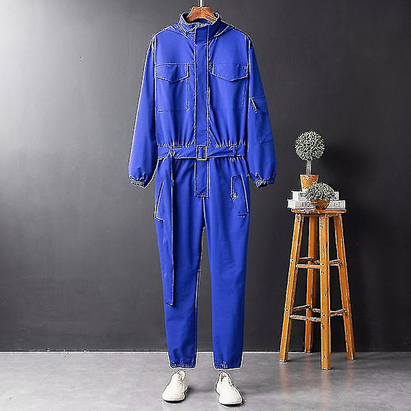 Nye Overalls Herre Jumpsuit Med Hætte Langærmet Beam Feet Japansk Stree Army Grøn Army Green M  52.5 - 62.5 KG