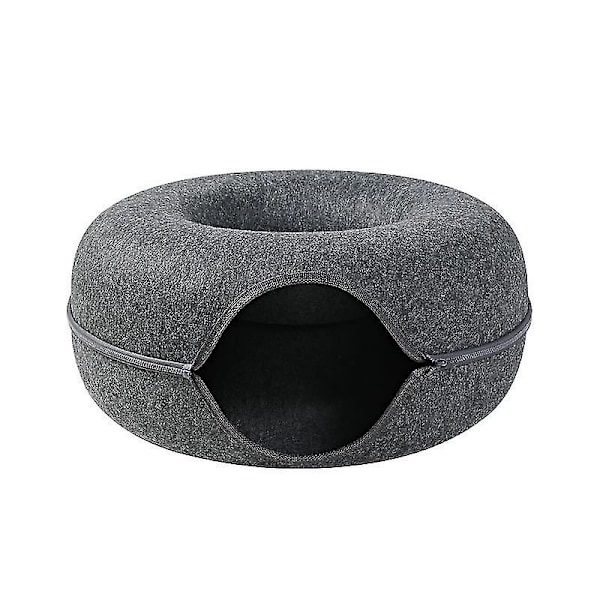 1 st husdjurstunnel Donut kattbädd (mörkgrå)