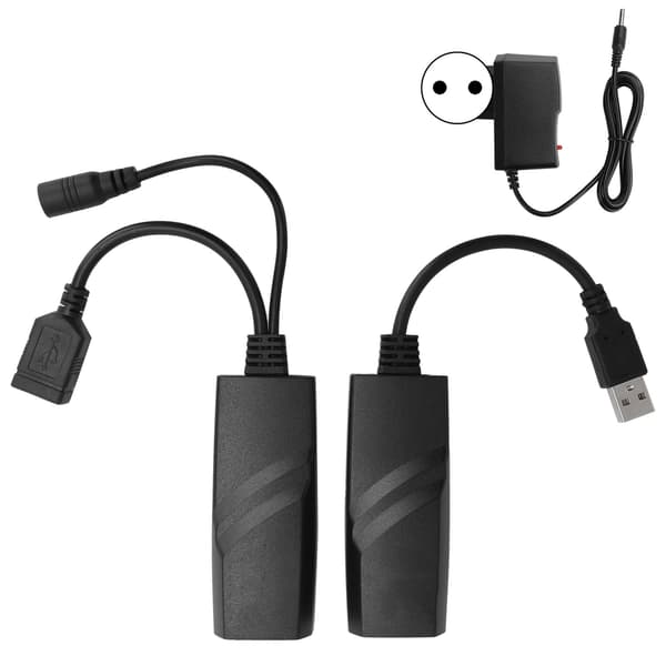 (SC)USB 2.0 to RJ45 Ethernet Network Extension Cable Adapter CAT5E CAT6 100 240V EU Plug