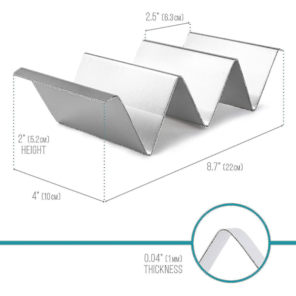 HKK 4-pak Taco Holder i rustfrit stål
