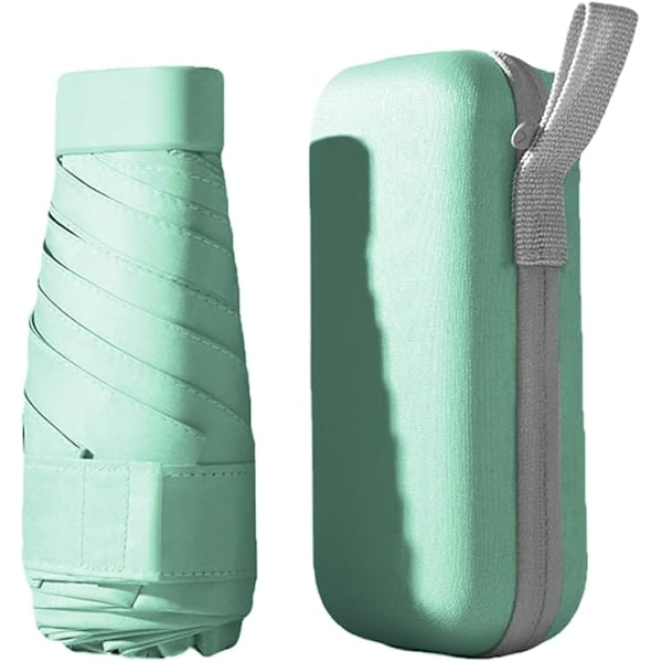 Kompakt Paraply, 6 Ribber Paraply, Stormsikkert, Lille Lommeparaply, Vindsikkert, UV-Beskyttelse, Ultralet Paraply, Foldbart Rejseparaply