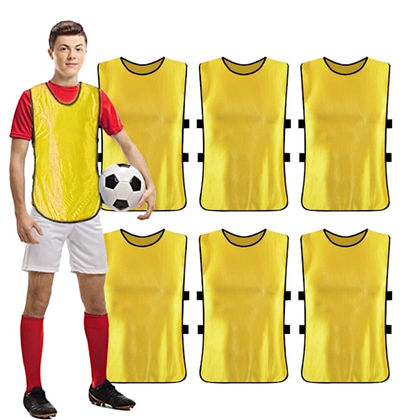 6-paketti Pinnies-liivejä jalkapalloharjoitteluun
