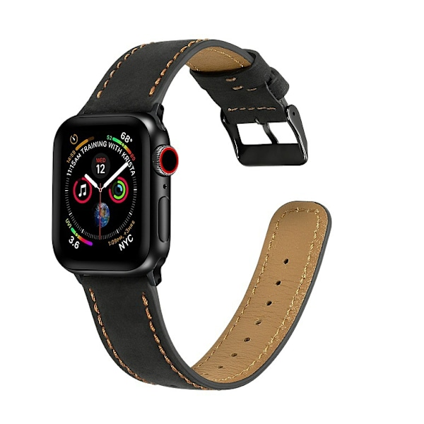 Passer til Apple Watch Apple Watch-reim iWatch 1-7 6. generasjon SE Apple-reim lærreim 42 mm/44 mm svart