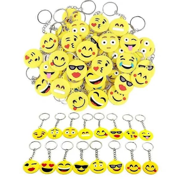 (SC)64-pack Mini Emoticon Avaimenperä Pehmo (16 ilmettä), Söpö Avaimenperä