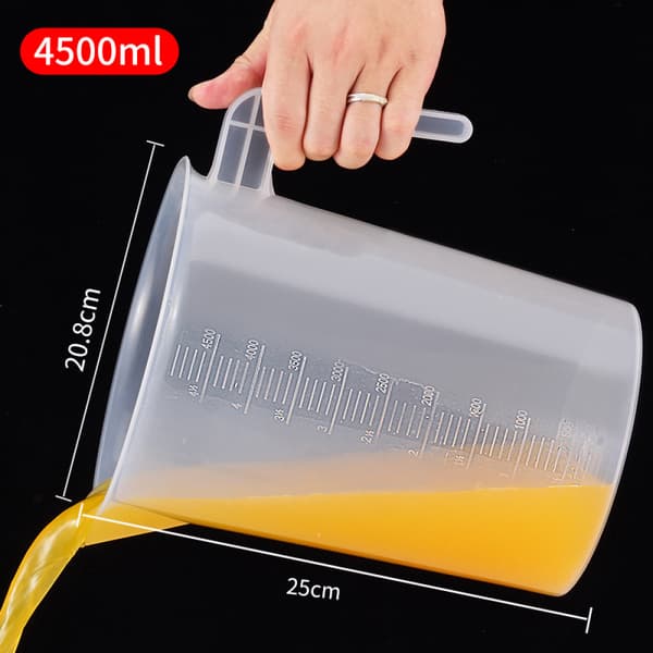 (SC) Plastic Measuring Cup for Kitchen with Scale, Baking Measure, Transparent Measuring Cylinder, 100 ml ~ 5000 ml Large Capacity, Large Capacity. (7 pcs)[mo]