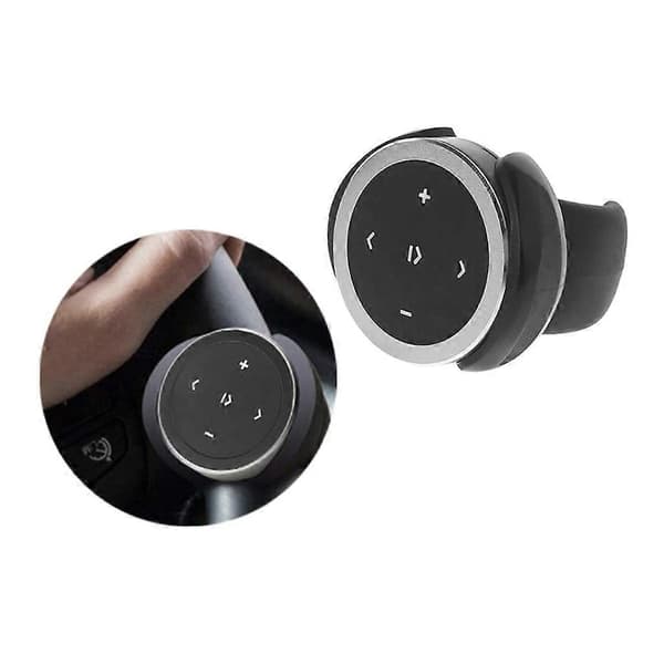 [SC] Wireless Remote Control Waterproof Car Steering Wheel Music Playback Remote Control Bluetooth Media Button for IOS Android Silver