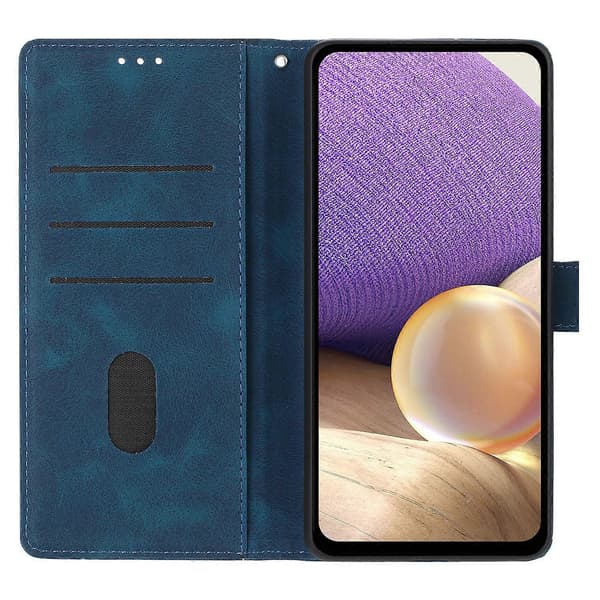 [SC] Wallet Case for Samsung Galaxy A56 5G with Printed Triangle Pattern, Leather, Flip Case Blue