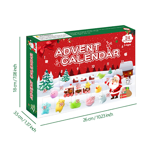 Julelysende klemmeleketøy Adventskalender Blindboks på lager Dumplings Julegummi Dyreleketøy A