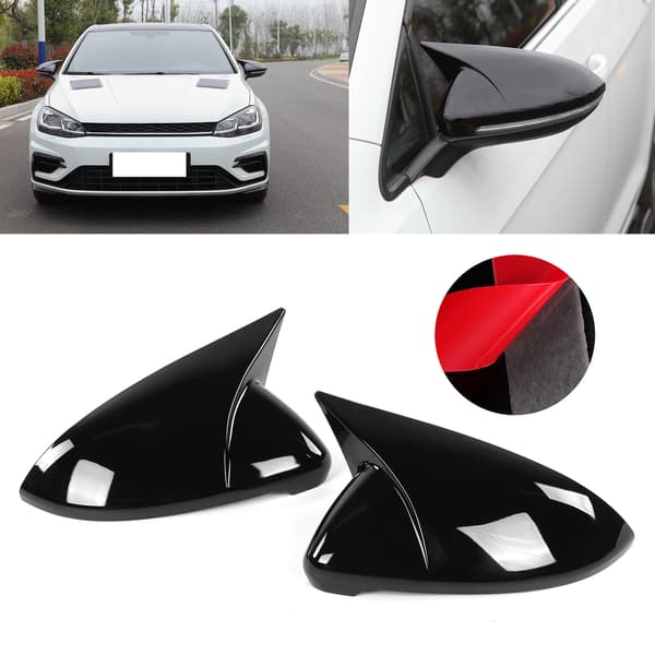 (SC) Sidespejlkapper Bageste Passer til MK7 MK7.5 R 2013-2020 Glans Sort