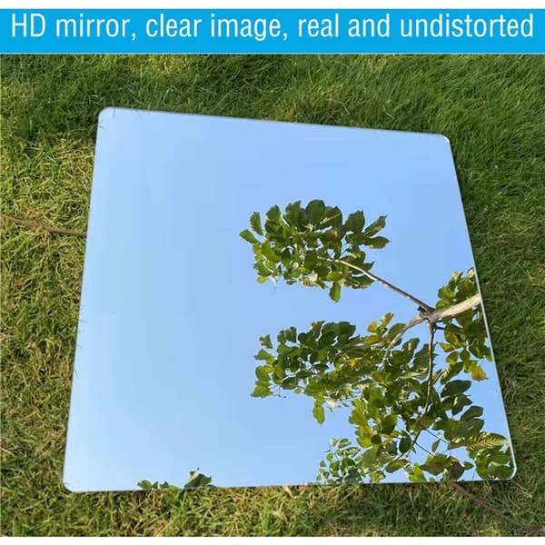 (SC) Shatterproof Mirror for Bathroom, Clear Reflection & PETG Mirror Sheet Ensures Safety, Lightweight & Self-Adhesive for