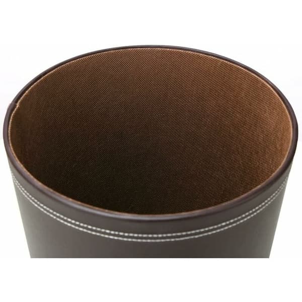 (SC)Compact Design Trash Can, Durable PU Leather Waste Bin, Enhance Decor for Office, Bathroom, Kitchen, Bedroom (9.8 Liter)