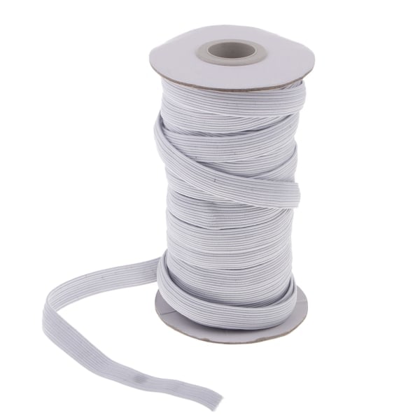 Vit Elastisk Stretch Snodd DIY Kläder Klänning Sportbyxor Sömnadskant 10mm