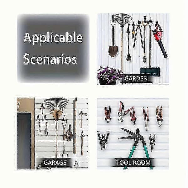 (SC) Steel Garage Hooks 12 pcs for Wall Mounted Storage Rack Black