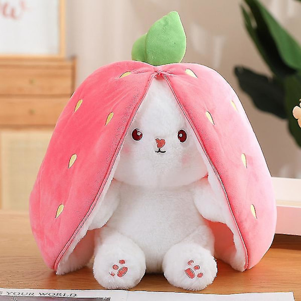 Kaniner Muppet Leke Vendbare Gulrøtter Jordbær Kanin Pute Plysj Leke Dukke For Gutter Jenter Gave strawberry 25cm