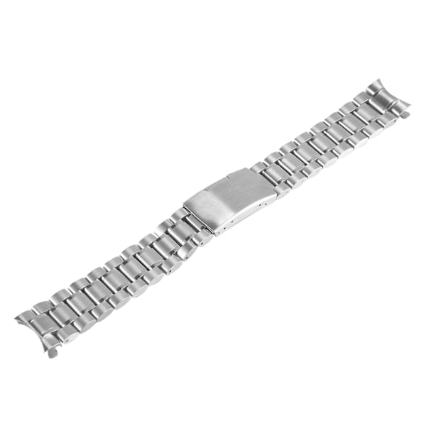 Sølvfarget Solid Stainless Steel Lenke Armbånd Bøyde Klokke Spenne 20 Mm