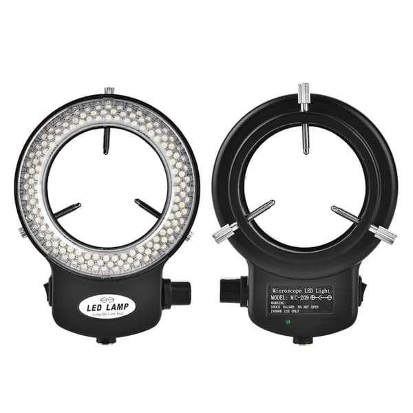 (SC) Adjustable Brightness 144 LED Ring Light for Microscope Camera (Black, US Plug)