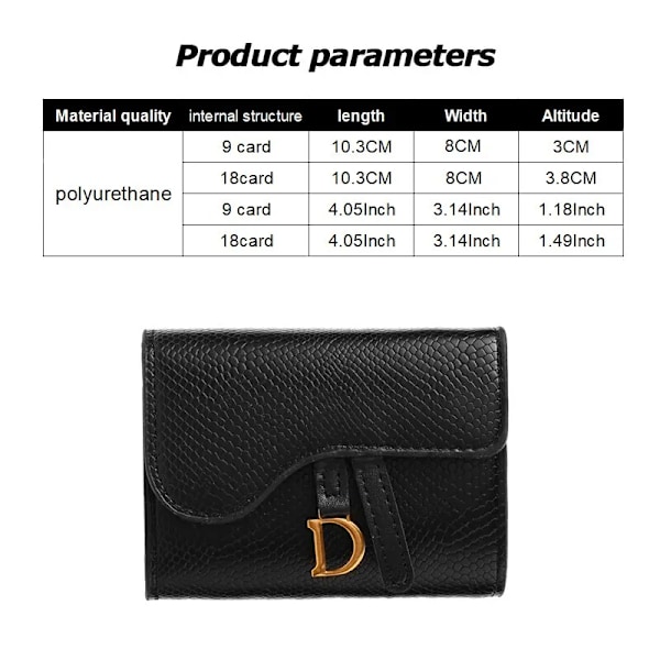 Dame luksus kortpung Kort tegnebog Mini PU Bogstav tegnebog Multi Lille multi clutch taske Black2