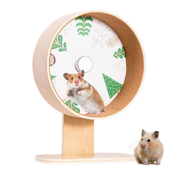 (SC)[LLC] Hamster Exercise Wheel Silent Running Wheel Double Bearings, with Adjustable Stand C C S