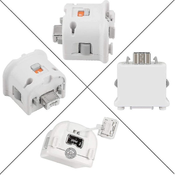 2 Motion Plus Adapter Sensor til Wii Remote Controller, Motion Plus Adapter Accelerator Udskiftning til Wii Motion Plus Adapter White