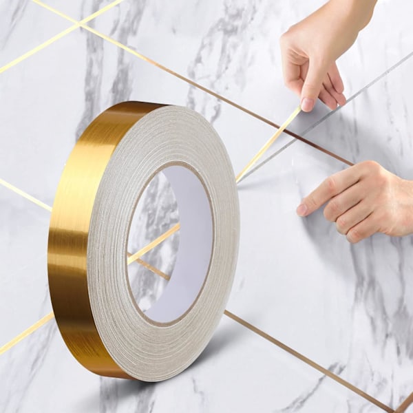 (2cm*50m, guld) Självhäftande dekorativ tejp för golv, väggar,