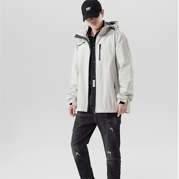 Miesten Takki Uusi Ulkoilma Vedenpitävä Tuulenpitävä Takki Irrotettava Huppu Design L-6xl Lämmin Ja Tuulenpitävä Miesten Takki Chaqueta White L