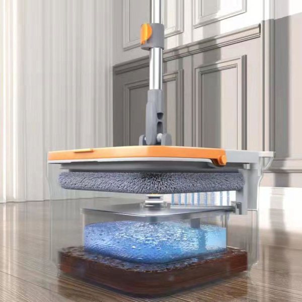 Mop-ämpäri ja pyörivä lattiamop, 360 asteen itsepuhdistuva pyörivä mop, 100% uusi 9pcs Cloth