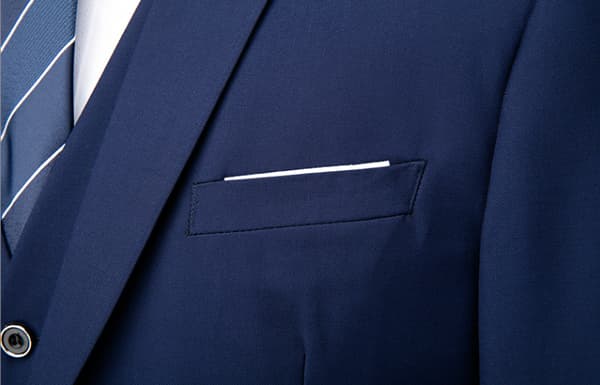 Herr 3-delad Slim Fit Kostym, Solid Jacka Väst Byxor Marinblå Navy blue 2XL