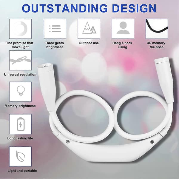 [SC]Neck Reading Light Book Light Rechargeable LED Work Light 3 Colors Adjustable Arm Neck Lamp USB Cable Included
