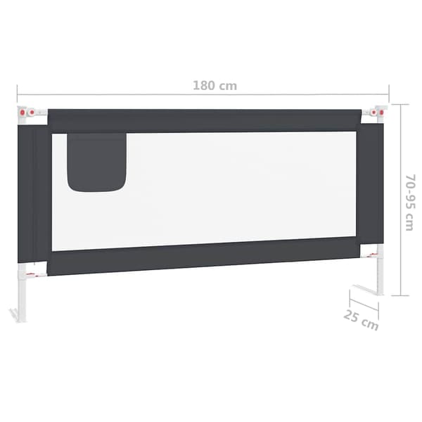 （SC)vidaXL Barnesenggjerde mørkegrå 180x25 cm stoff grå gray