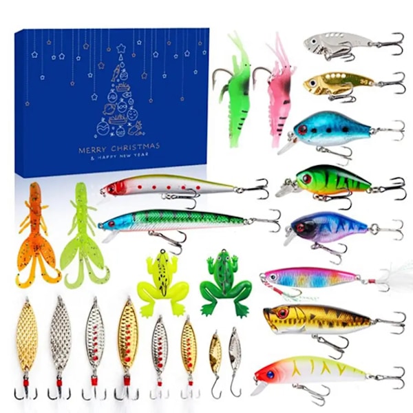 Julkalender 2023 Set 24 Dagars Nedräkningskalender Överraskningsgåvor Fiskeutrustning Blind Box för Pappa style 3