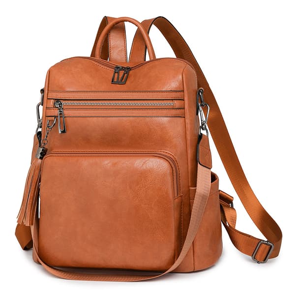(SC)Stor PU-ryggsäck för kvinnor - Multifunktionell