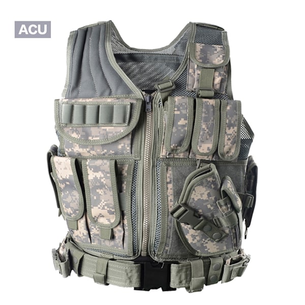 Utomhus Sommar Mesh Andningsbar Träningsväst Multifunktionell Specialstyrkor Västen Cs Fält Taktisk Västen ACU Camouf Average code (size adjustable) ACU Camouflage