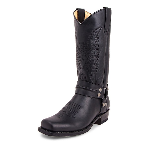 Miesten Harness-saappaat Neliövarvas Casual Boots Keskivarren Musta Black 11