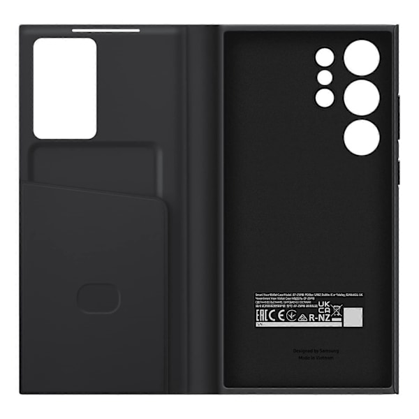 Wallet case til Galaxy S23 Ultra med kortslot, beskyttende skal, touchscreen, sort