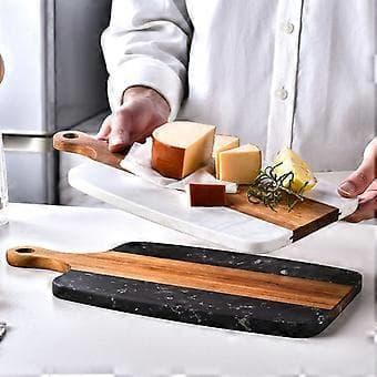 (SC) Marble Pattern Acacia Cutting Board Chopping Board Steak Western Food Fruit Cutting Board Cheese Cutting Board