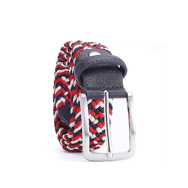 Flätad bälte män midjeband dekorativ kläder midjeband stift spänne Red Blue and White