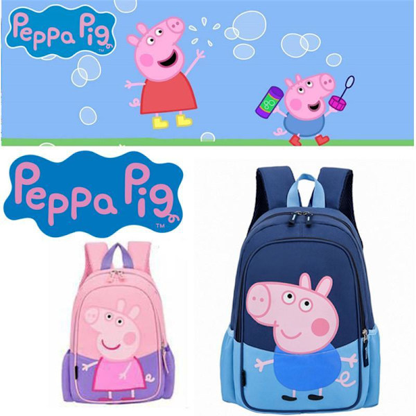 Greta Pig Peppa Pig skolväska ryggsäck 2 st Färger Blå Blå Blue Blå