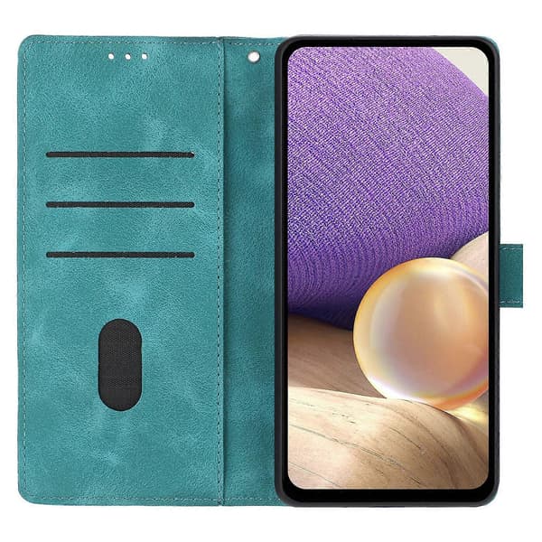 [SC] Wallet Case for Samsung Galaxy A56 5G with Printed Triangle Pattern, Leather, Flip Case Green