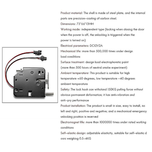 (SC)2x 12V 2A Intelligent Electronic Control Electromagnetic Lock, Cabinet Locker Lock, Access Control S -gt