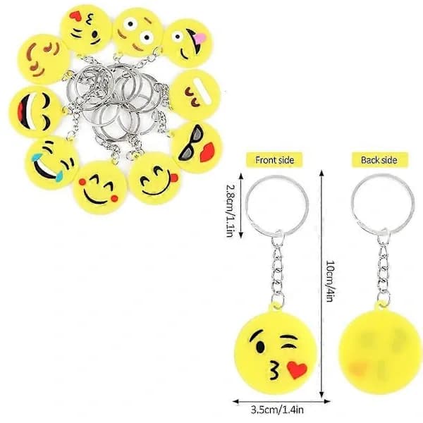 (SC)64-pack Mini Emoticon Avaimenperä Pehmo (16 ilmettä), Söpö Avaimenperä