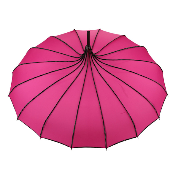 Vintage Pagode-Parasoll Bryllup Fest Sol Regn UV-Beskyttelse Parasoll Rose Red