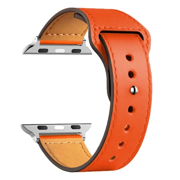 Läderrem för Apple Watch band Ultra 2 49mm 44mm 40mm 38mm/42mm sport loop armband iWatch series 9 8 7 3 4 5 6 se 41mm/45mm Orange Orange 9 49mm 42mm 44mm 45mm