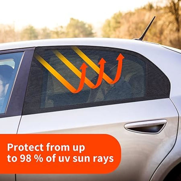 Baby Auton Auringonsuoja, 2 kpl Auton Auringonsuojia, Universaali Auton Auringonsuojaverkko Lapsille Hyttysten, Lämpötilan ja UV-Säteiden Estämiseksi